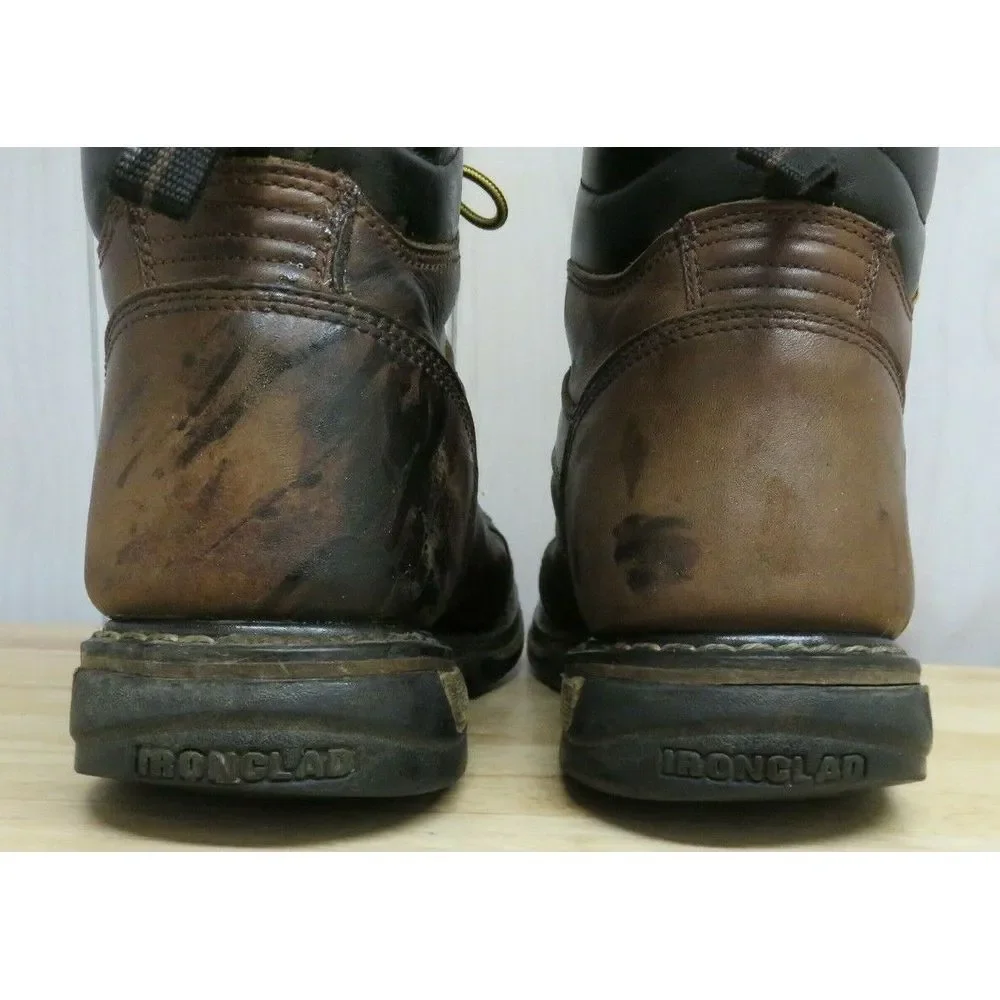 Mens‎ Rocky Ironclad Waterproof Boots 5703 Size 14 W Brown Leather Workwear